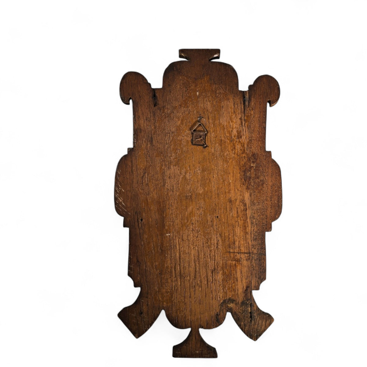 1880's Ornate Oak Wall Hanging, Hand-Painted Dutch Windmill on a Wooden tile,