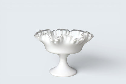 Vintage Fenton Silver Crest milk glass pedestal bowl