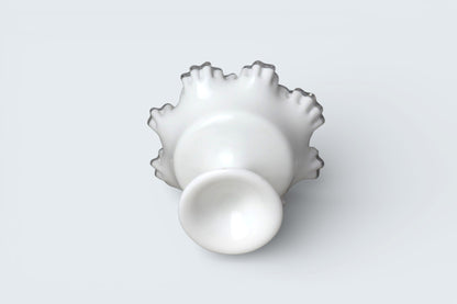 Vintage Fenton Silver Crest milk glass pedestal bowl