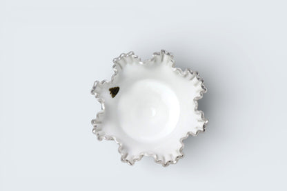 Vintage Fenton Silver Crest milk glass pedestal bowl