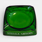 Green glass STELLA ARTOIS cigar ashtray, vintage, commonly used in cafes and bar