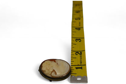 Antique Cameo brooch or Pendant Framed in Brass.