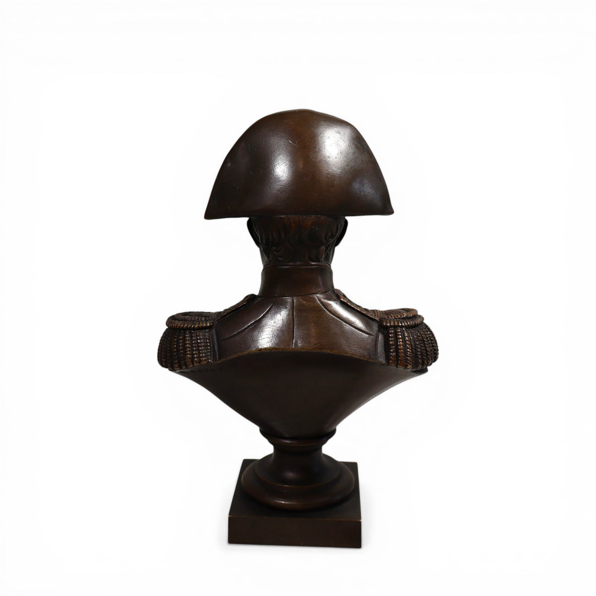 Napoleon Bonaparte Antique Bronze Bust with signature and hallmark markings.