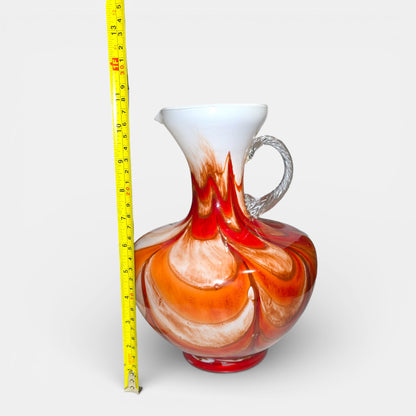 1970s Carlo Moretti Opaline Art Glass Jug