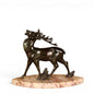 French Art Deco stag statue on marble base