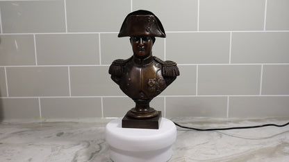 Napoleon Bonaparte Antique Bronze Bust with signature and hallmark markings.